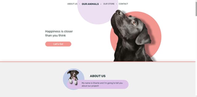 Site institucional de abrigo de animais