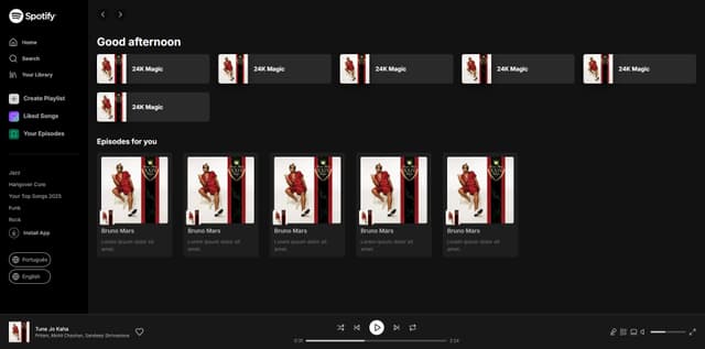 Aplicação clone do Spotify